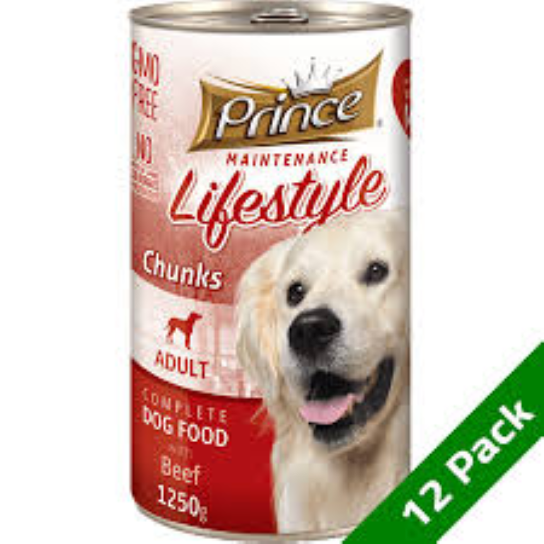 PRINCE DOG/F CHUNKS BEEF 1250G